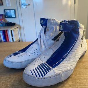 Adidas Men’s White and Blue Adizero Boxing/wrestling Training Shoes